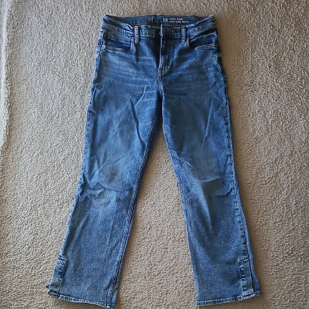 GAP High Rise Vintage Boot Jeans - Classic Blue, GAP teen, Size 18